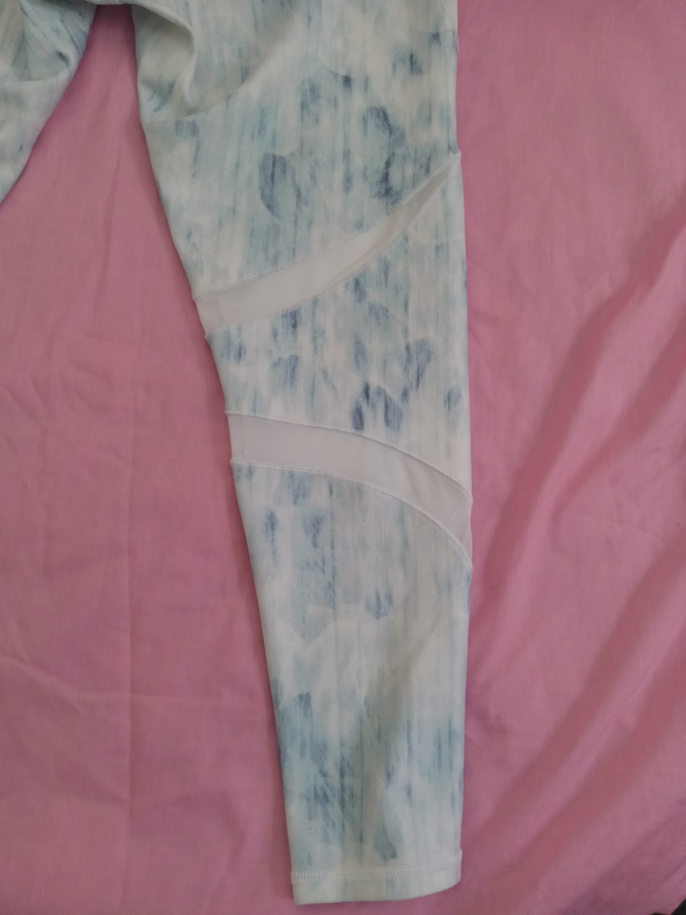Calia Light Blue Tie-Dye Leggings with Mesh Insets